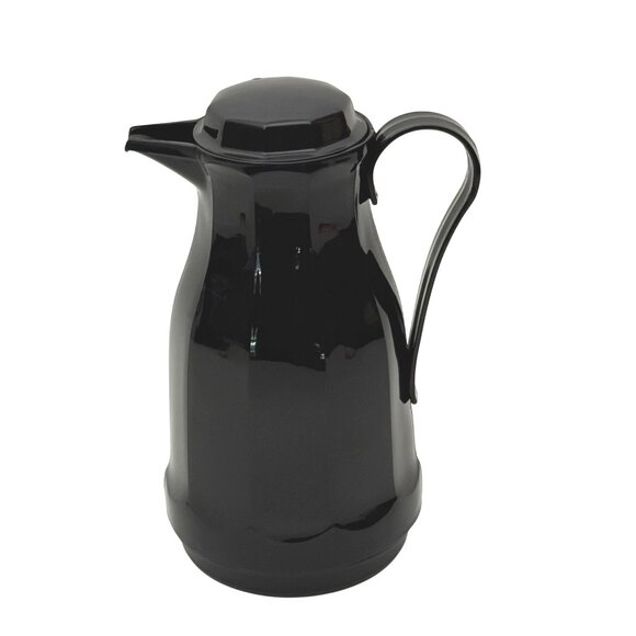 Insulated Coffee/Tea Carafe Server Pot Black Vintage Plastic - Picture 1 of 6